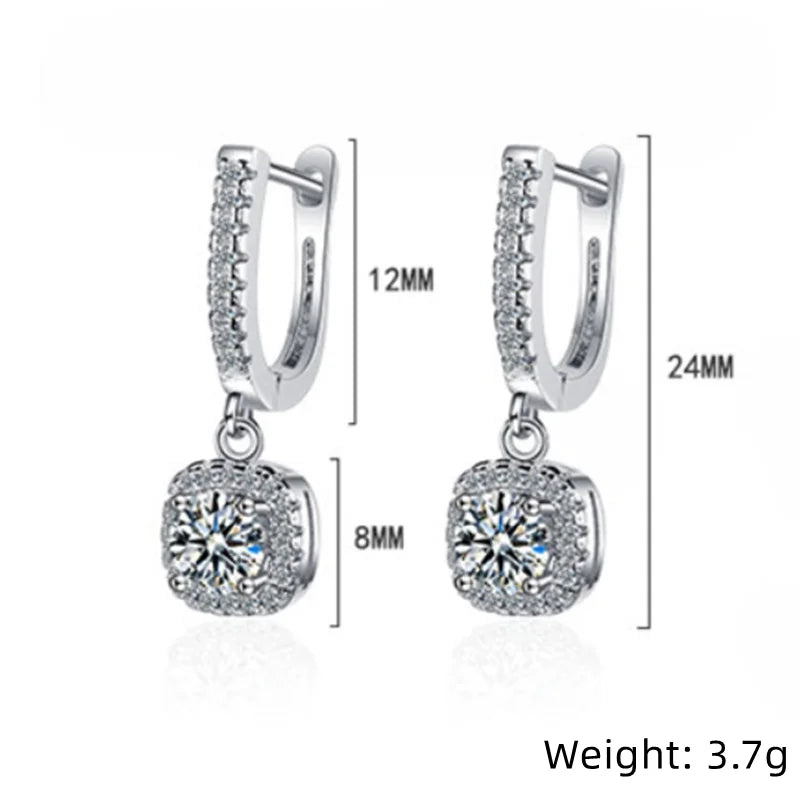 Moissanite Hoop Earrings – 925 Silver