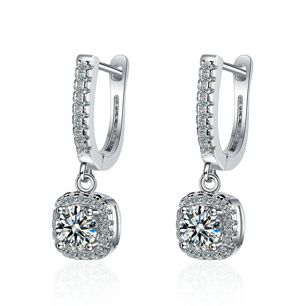 Moissanite Hoop Earrings – 925 Silver